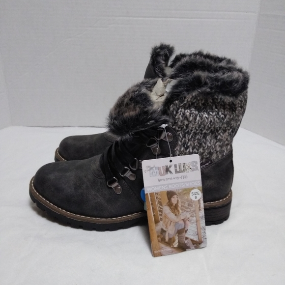 Muk Luks Shoes - Muk Luks Verna Gray Water Resistant Boots
